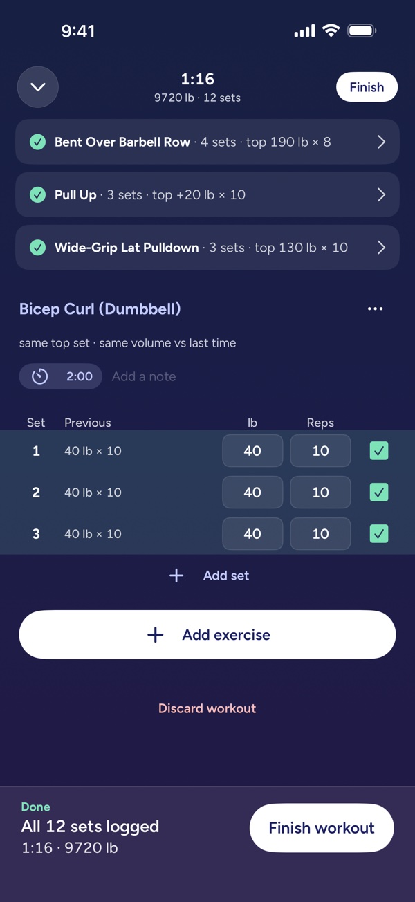 Trackr 2.0 workout logger